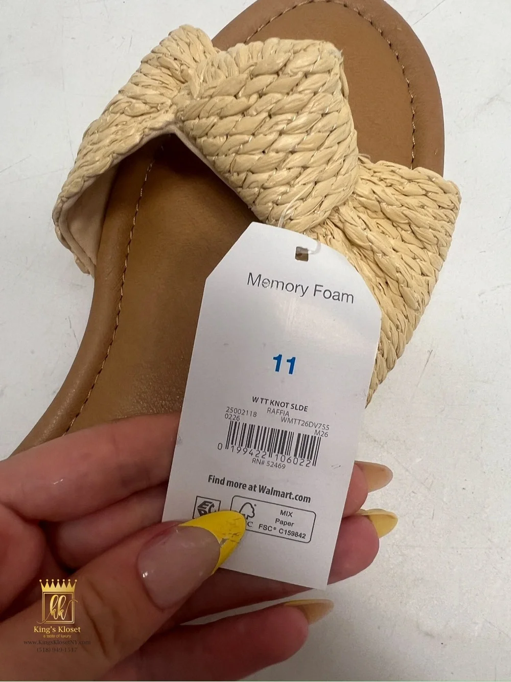 Time and Tru  Knot Slide Sandals in Tan